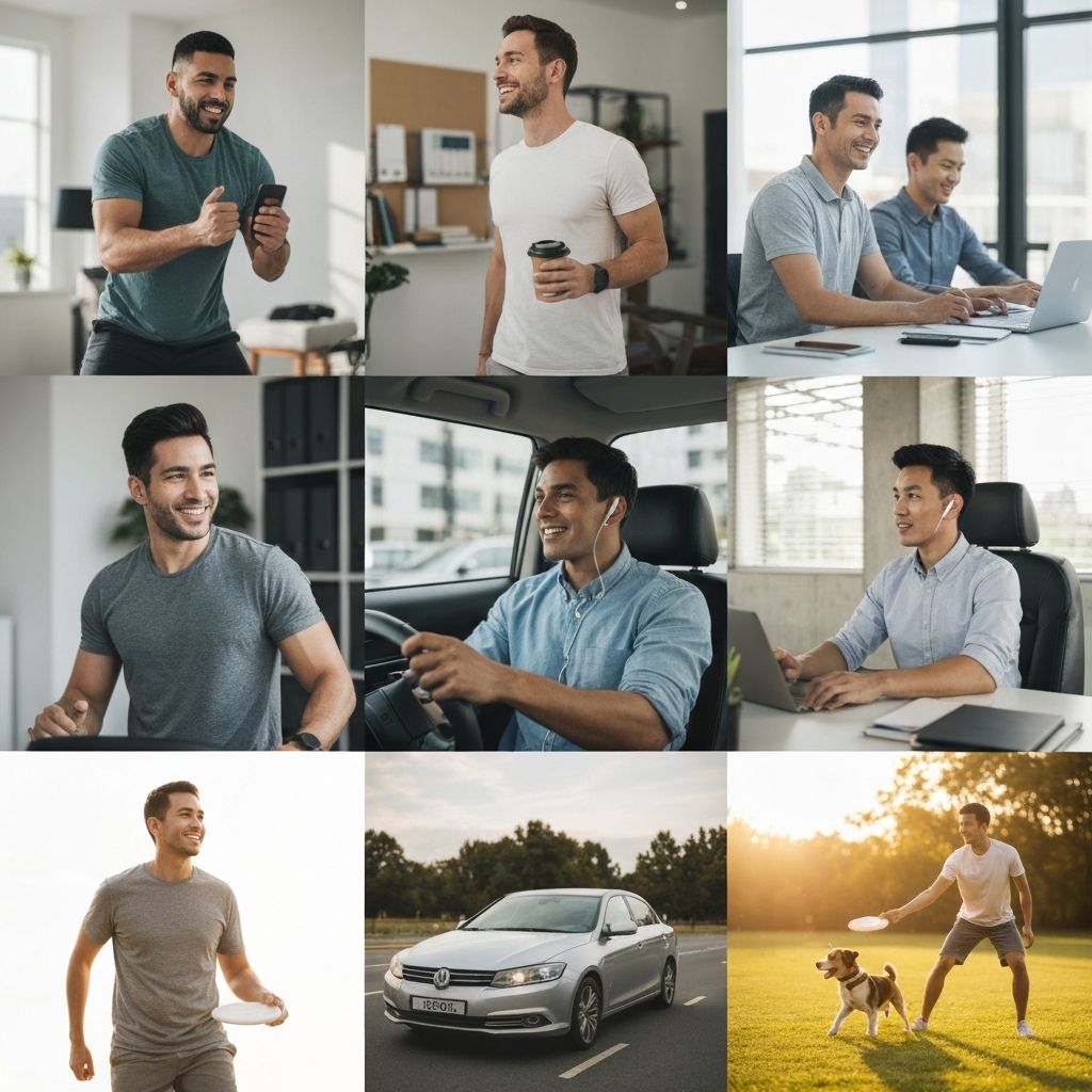 Men's active daily lifestyle