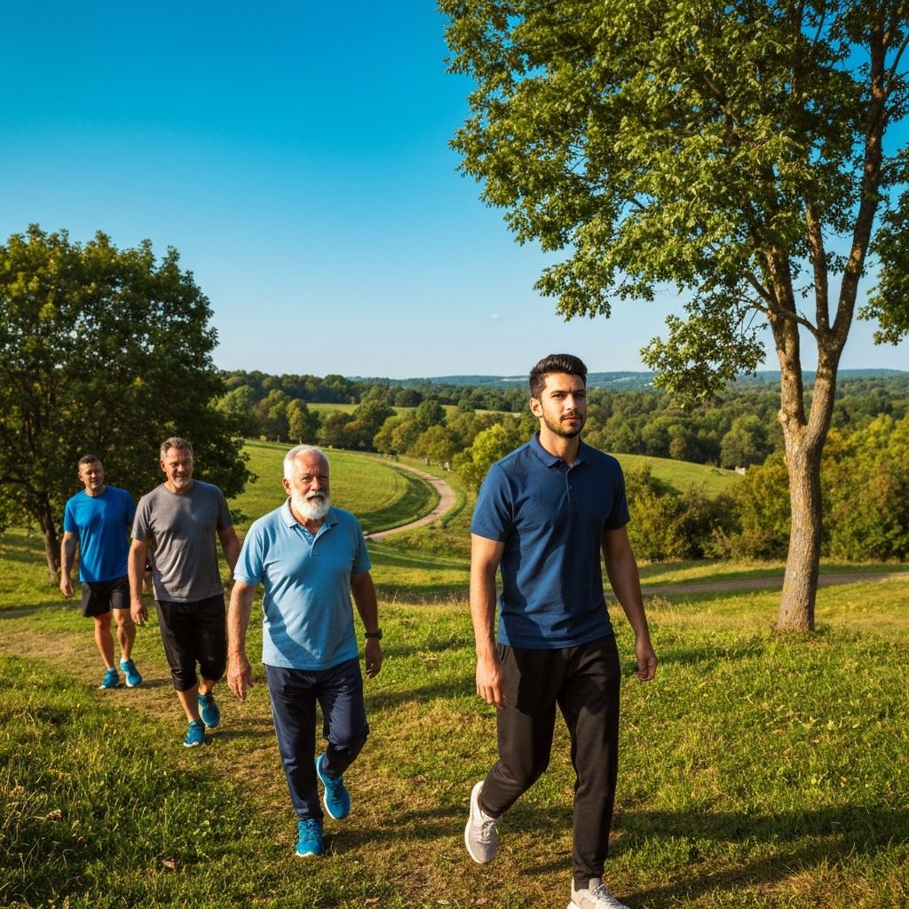 Active men's lifestyle with natural supplements